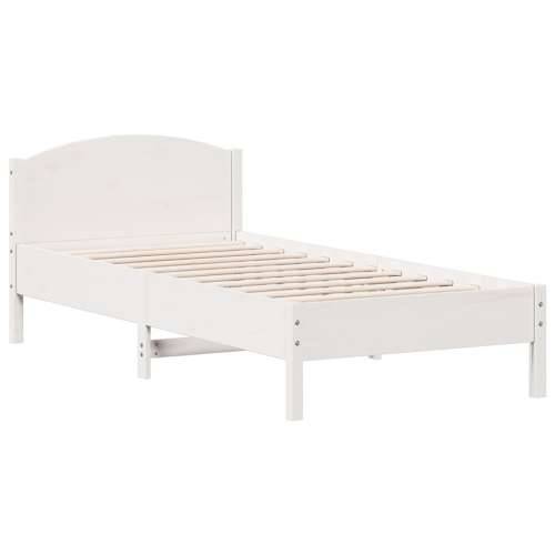 Krevet s regalom za knjige bez madraca bijeli 90x200cm borovina - Bijela 90 x 200 cm Cijena