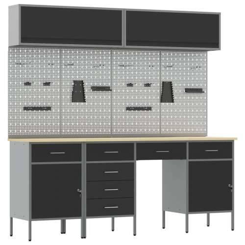 Set radnog stola s 10 dijelova crni čelik Cijena