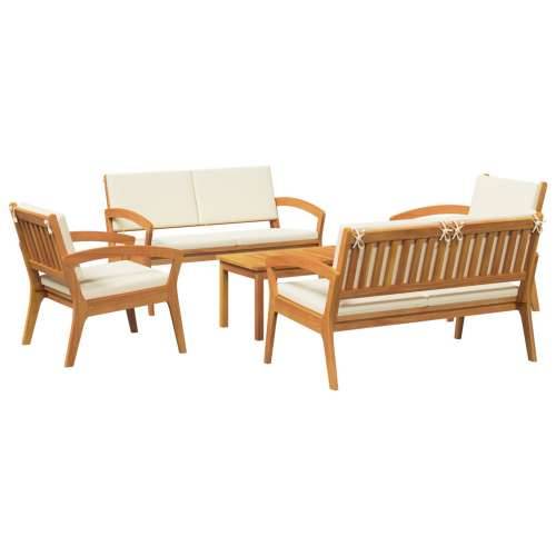 5-dijelni bistro set s jastučićima - Čvrsto drvo Acacia Cijena
