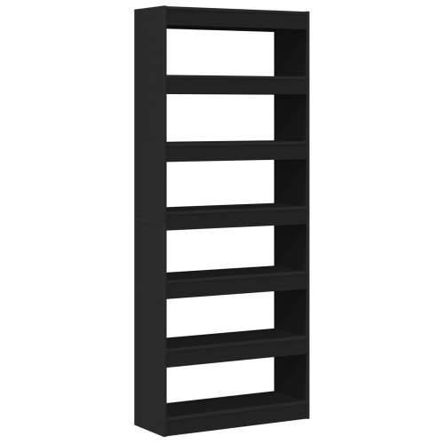 Crna polica za knjige Crna MDF 80 x 30 x 198 cm Polica Cijena