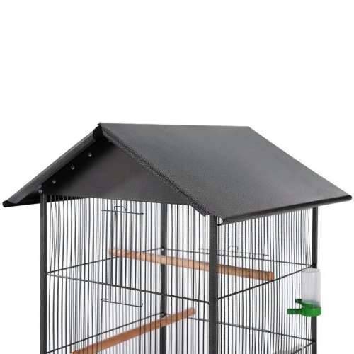 Kavez za ptice s čeličnim krovom crni 66x66x155 cm Cijena