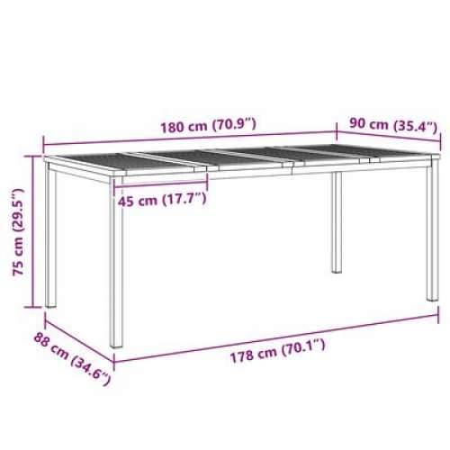 blagovaonski stol i stolice od 5 dijelova od čvrstog drva tikovine, vanjski stol za objedovanje 180x90x75 cm od čvrstog drva tik Cijena