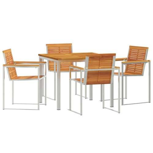 set za blagovanje u vrtu od 5 dijelova od bagremovog drva, vanjski blagovački stol 90x90x74.5 cm od bagremovog drva Cijena