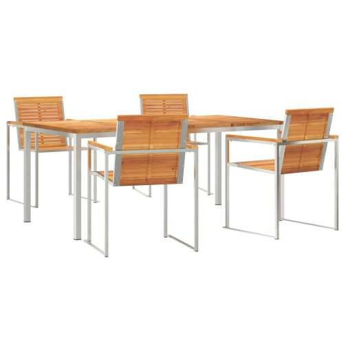 set za blagovanje u vrtu od 5 komada od punog bagremovog drveta, vanjski blagovaonski stol 180x90x75 cm od punog bagremovog drve Cijena