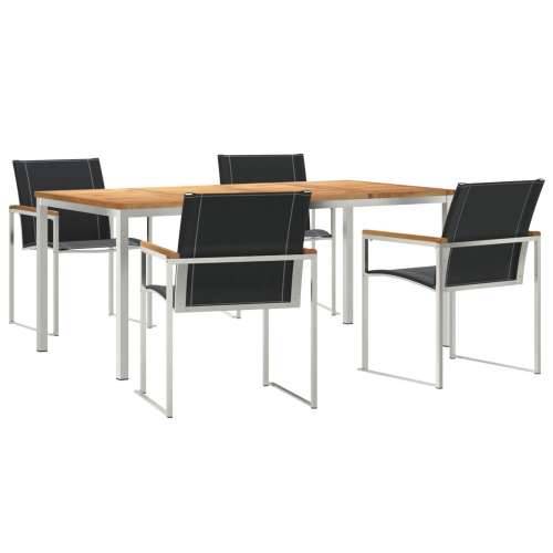 blagovaonski stol i stolice od 5 dijelova od masivnog bagremovog drveta, vanjski stol 180x90x75 cm od masivnog bagremovog drveta Cijena
