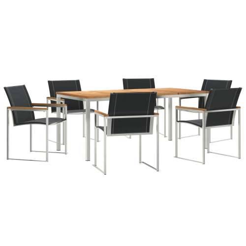 set za blagovanje u vrtu od 7 komada od masivnog bagremovog drveta, vanjski stol za blagovanje 180x90x75 cm od masivnog bagremov Cijena