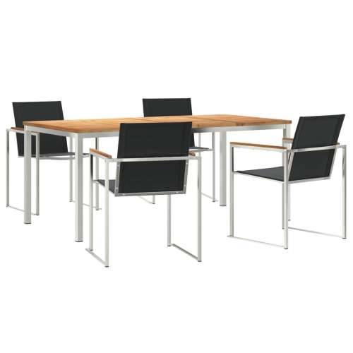 set za obedovanje od 5 komada od masivnog drva tikovine, vanjski stol 180x90x75 cm od masivnog drva tikovine Cijena