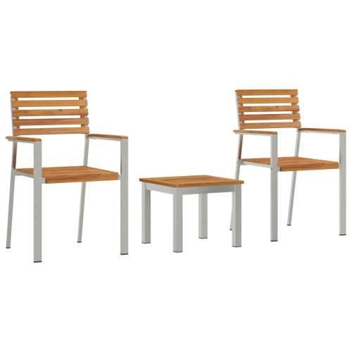 3-dijelni set za blagovanje u vrtu od punog drva tikovine, rasklopive vrtne stolice 2 kom Solid Wood Tikovina i čelik Cijena