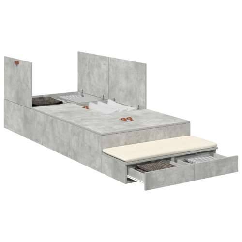 Krevet s prostorom za pohranu Betonska siva 80x200 cm Cijena