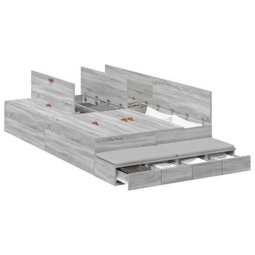 Krevet s prostorom za pohranu Siva Sonoma 120x190 cm Cijena