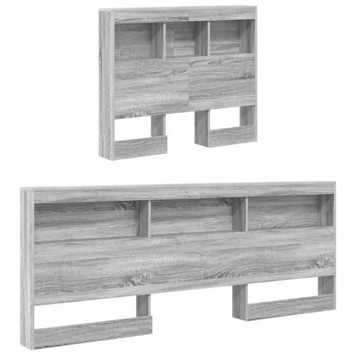 Krevet s policama Siva Sonoma 90x190 cm Konstruirano drvo Cijena