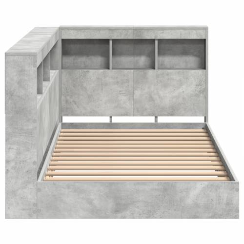 Krevet s policama Betonski sivi 75x190 cm Inženjersko drvo Cijena