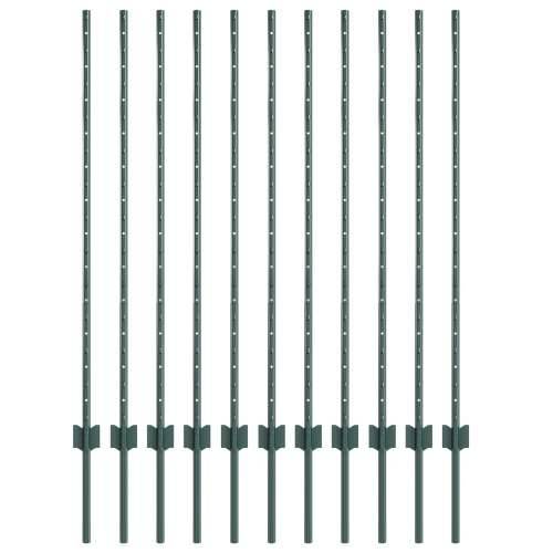 Stupovi ograde 11 kom U obliku Zeleni 120 cm čelik Cijena