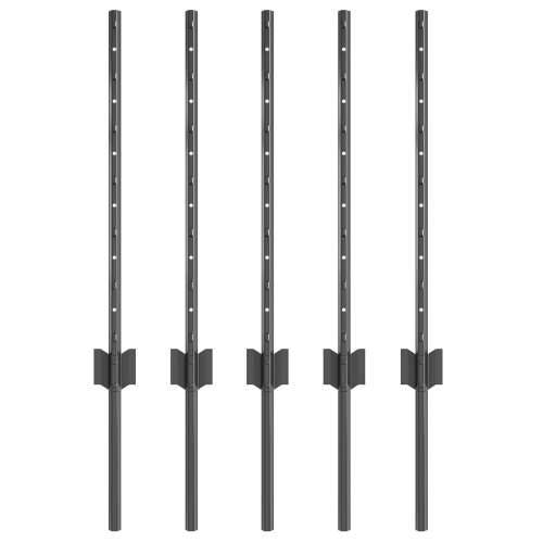 Postovi za ograde 5 kom U-kanal sivi 60 cm čelik Cijena