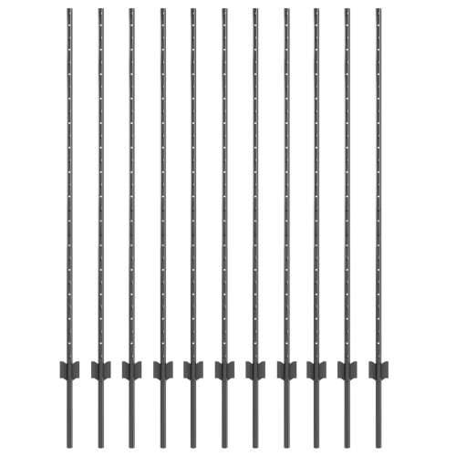 Stubovi ograde 22 kom. U kanalu sivi 140 cm čelik Cijena