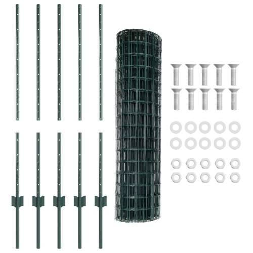 set ograde za vrt Set od 2 Zelena Čelik obložen praškom 10 x 1 m Cijena