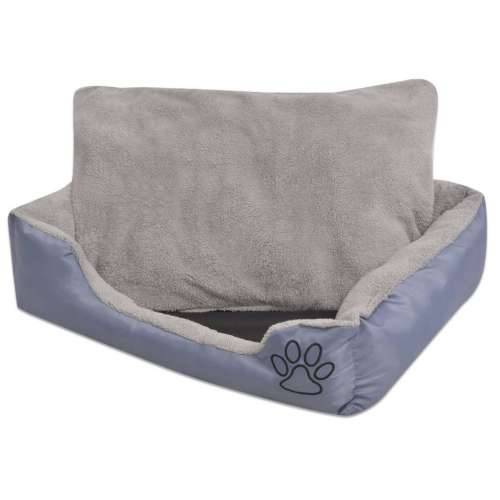 Krevet za pse s podstavljenim jastukom veličina M sivi Cijena
