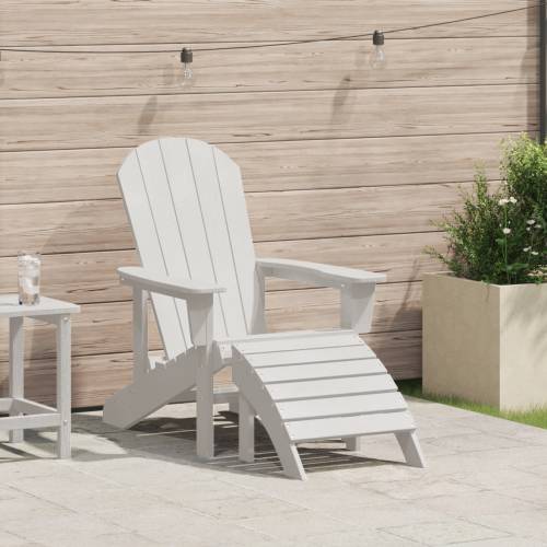 Adirondack stolica s osloncem za noge Bijela HDPE Cijena