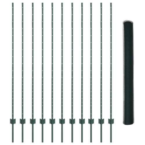 Heksagonalna ograda Set 2 Zelena Čelik s prahom 25 x 1,5 m Cijena