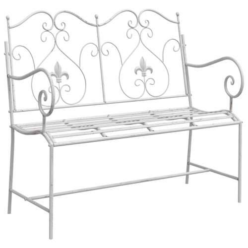 Klupa Bijela Metal 104 x 54 x 93 cm Izdržljivo Vanjska Klupa Cijena