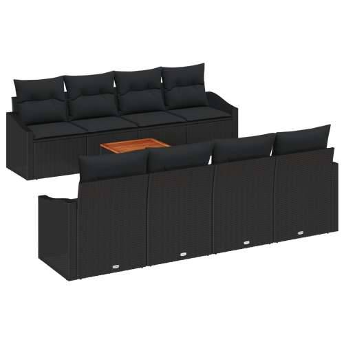 Set vrtnih sofa od 7 dijelova s jastučićima Crna Poli ratan Akacija Cijena