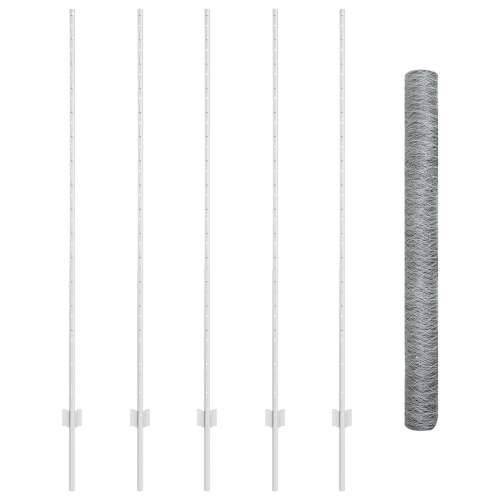 Ograde s postovima 10 kom U-kanal 160 cm Galvanizirani čelik, Šesterokutna ograda 1.6x10 m Galvanizirani čelik Cijena