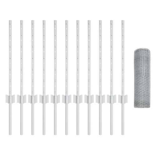 Ograda Postovi 11 kom U-Kanal 60 cm Galvanizirani Čelik, Šesterokutna Ograda 0.6x25 m Galvanizirani Čelik Cijena