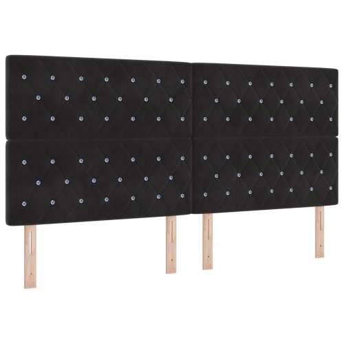 Naslon za glavu s kristalnim gumbima tufted crni 200 cm baršun Cijena