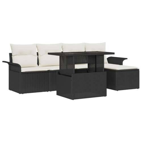 8-dijelni vrtni sofa set s jastučićima crni poli ratan, 2-sjedalna vrtna sofa s pohranom i jastučićima crni poli ratan Cijena