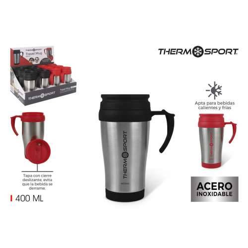 Termo Šalica s Poklopcem ThermoSport Travel Crvena 400 ml (12 kom.) Cijena