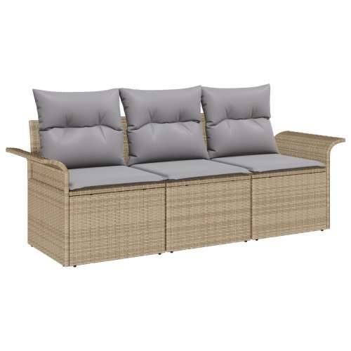 set od 3 dijela vrtnih sofa s jastučićima Bež Poli Ratan Cijena