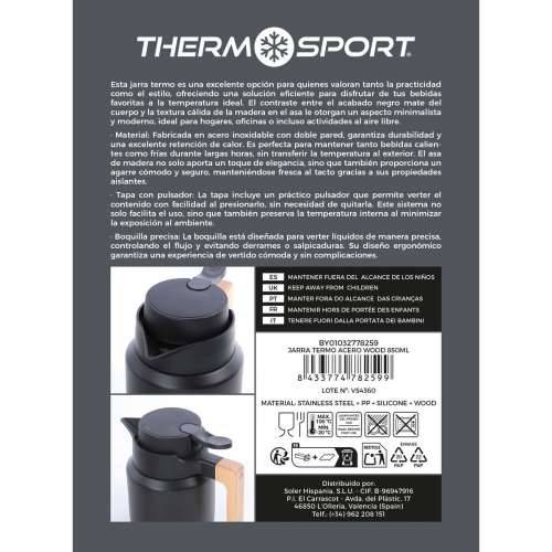 Termo Vrč ThermoSport Crna 850 ml (4 kom.) Cijena