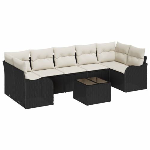 Vrtna garnitura - 8-dijelni set vrtnih sofa s jastučićima crni ratan Cijena