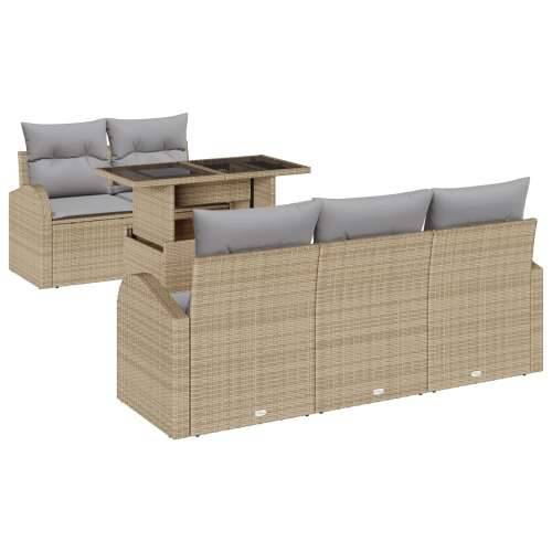 Set Vrtnih Sofa s Jastučićima Bež Poli Ratan, Dvosjed Vrtna Sofa s Spremnikom i Jastučićima Bež Poli Ratan Cijena