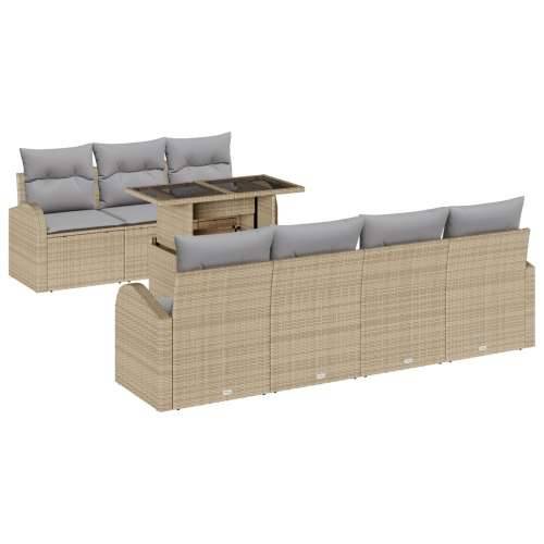 8-dijelni set za zahradu sofa s jastučićima Bež poli rattan Cijena