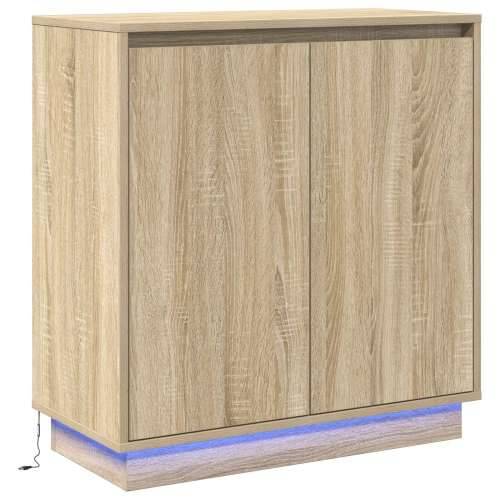 Sideboard s LED-om u sonoma hrastu - 71 x 34.5 x 75 cm - Izrađeno od inženjerskog drva Cijena