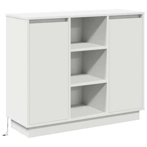 Sideboard s LED svjetlom Bijela 90x32x75 cm Izrađeno od drvenih materijala Cijena
