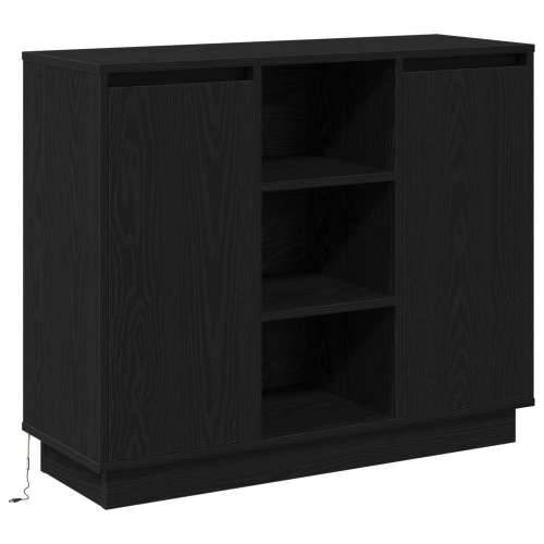 Sideboard s LED-om Crna hrast 90x32x75 cm Konstruirano drvo Cijena
