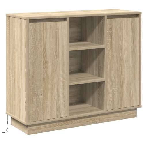 Sideboard s LED-om Sonoma hrast 90x32x75 cm Konstruirano drvo Cijena