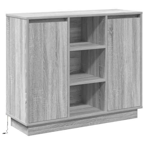Sideboard s LED-om Siva Sonoma 90x32x75 cm Konstruirano drvo Cijena