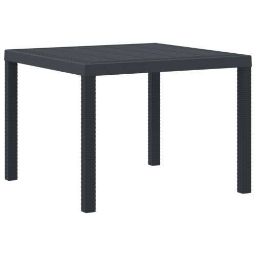 Stol za vrt Antracit 100x100x73 cm Poli Ratan Cijena