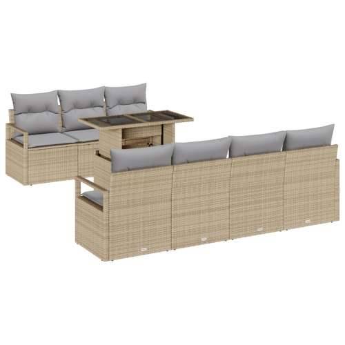 set od 8 dijelova vrtnih sofa s jastučićima bež poli ratan Cijena