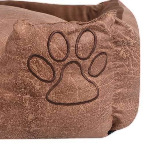 Krevet za pse s jastukom PU umjetna koža veličina L Bež Cijena