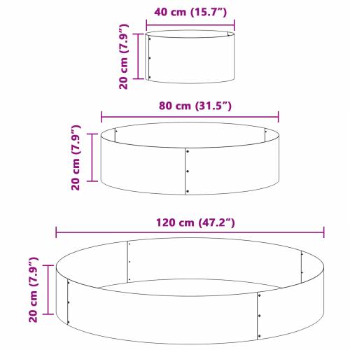 Metalna saksija Čelična Ø 120 cm Dekorativni umetci Cijena