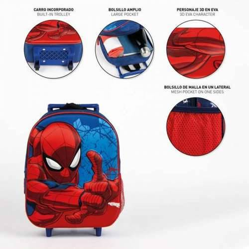 Školski 3D Ruksak s Kotačima Spider-Man Plava 25,0 x 31,0 x 10,0 cm Cijena