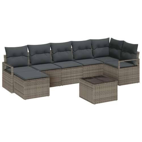 set vrtnih sofa s jastučićima crni poli ratan, dvosed vrtna sofa s jastučićima sivi poli ratan Cijena