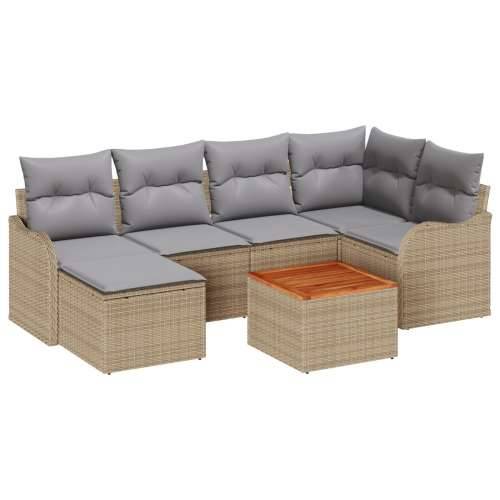 set garniture za vrt s jastučićima bež poli ratan Cijena