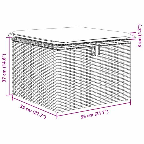 set od 6 komada vrtnih sofa s jastucima svjetlosiva poli ratan Cijena