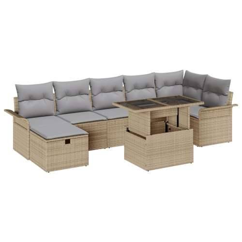 Set od 8 vrtnih sofa s jastučićima Bež Poli Ratan Cijena