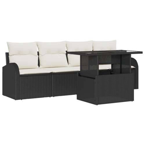 set vrtnih sofa s jastučićima crna poli ratan Cijena